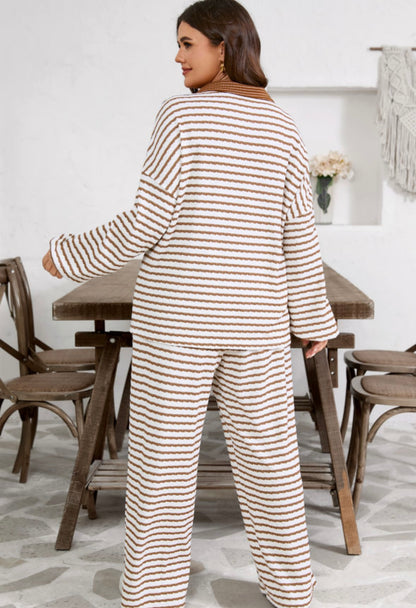 Cute and Cozy - Brown Stripe Set