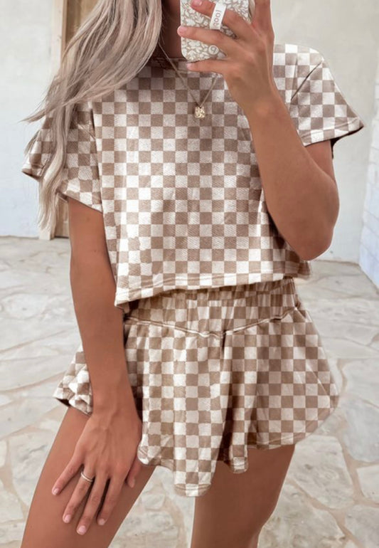 Checkered Skort Set