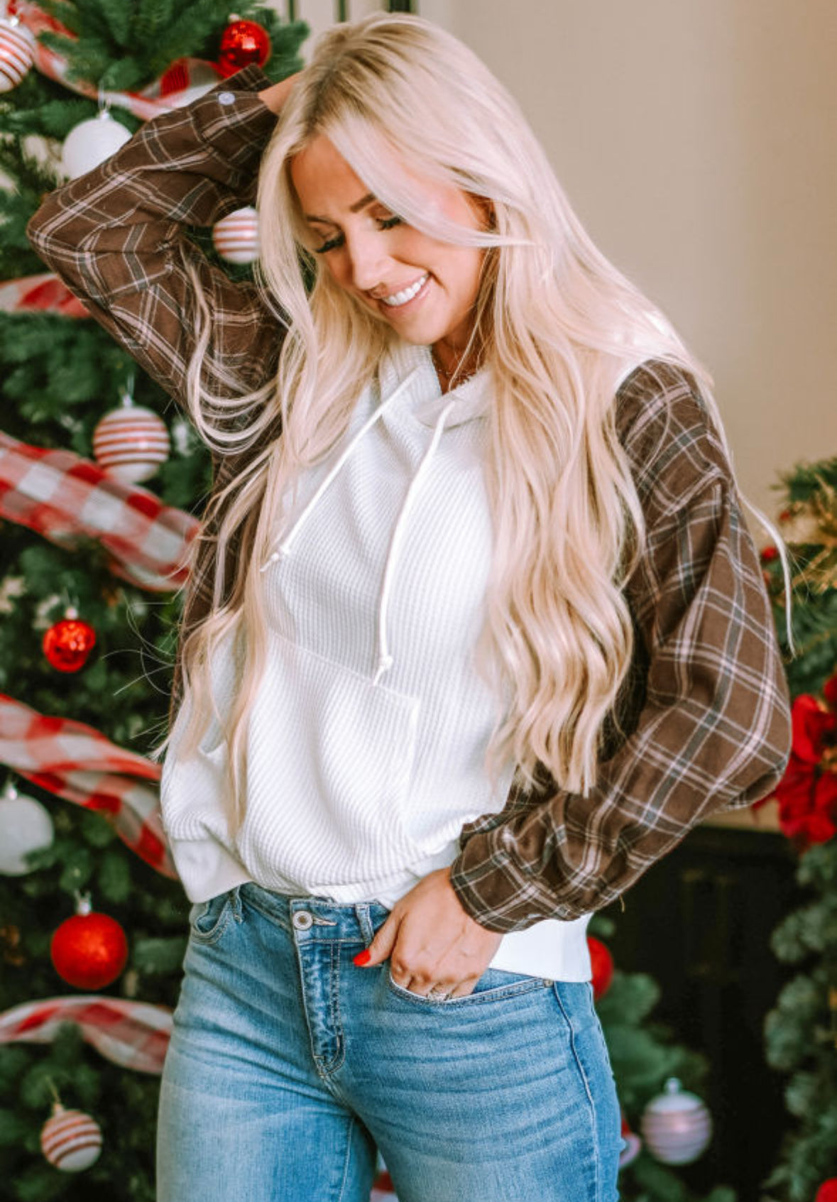 Purely Plaid Hooded Top
