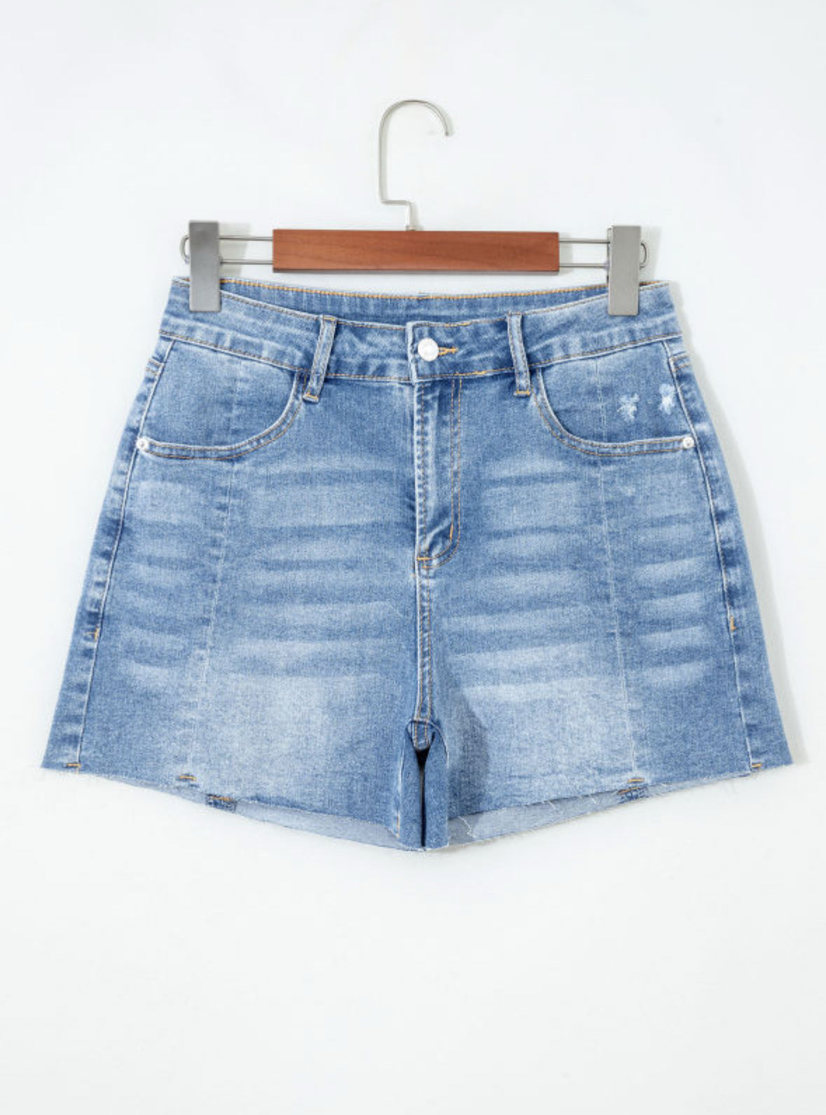 Blue Jean Babe - Light Wash Raw Hem Short