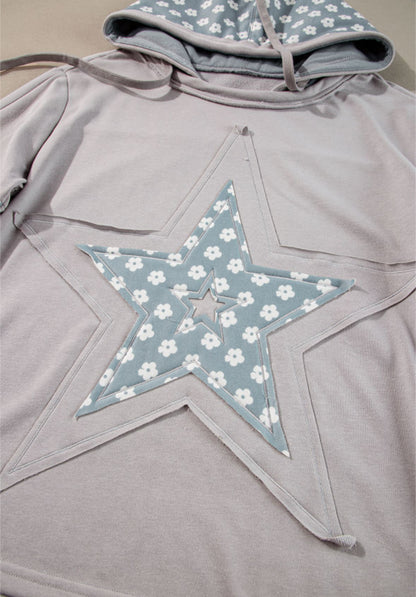 Blue Star Patches - patchwork pullover