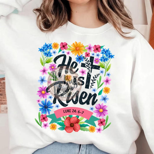 He Is Risen Floral Border