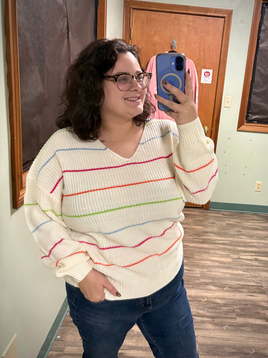 Neon Fall - Striped Sweater
