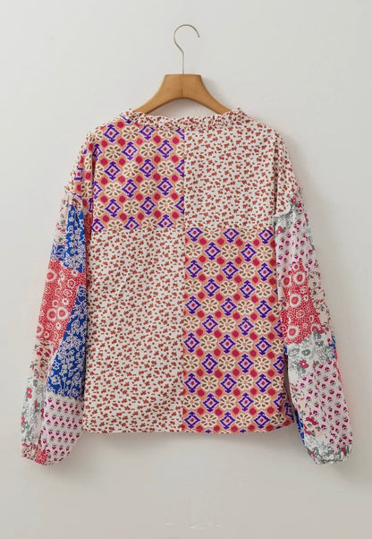 Patchwork Blouse (Standard + Plus Size)