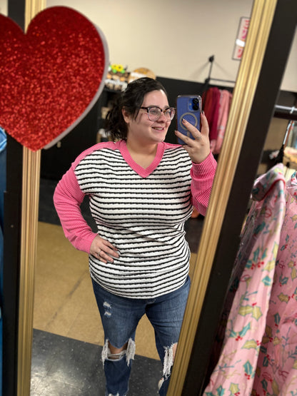 Walk The Line - Stripe Colorblock Top