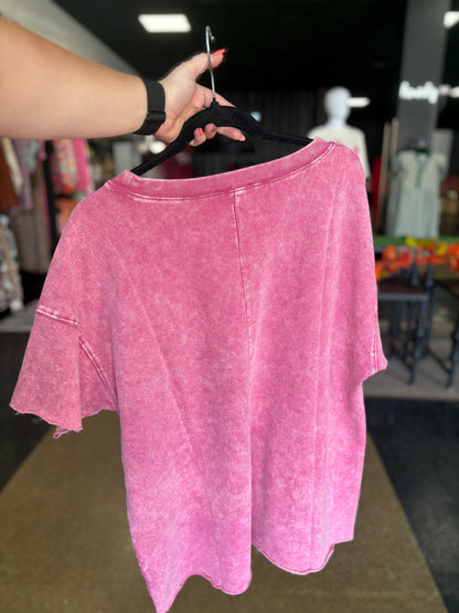 Strawberry Fields - terry washed raw top
