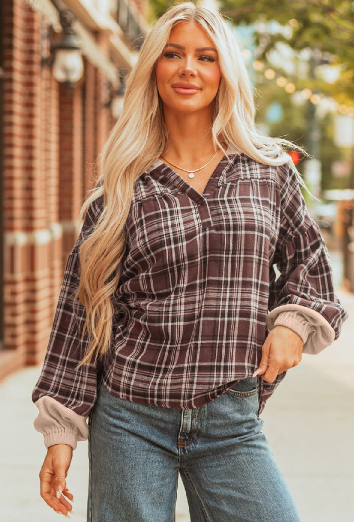 Plaid perfection - hooded flannel blouse