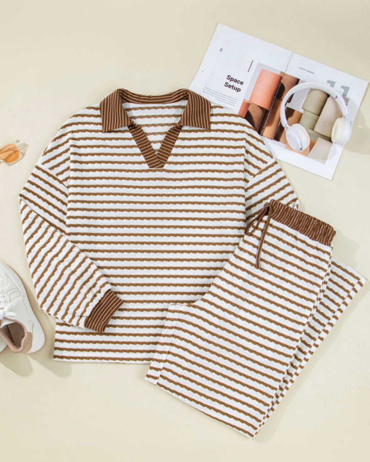 Cute and Cozy - Brown Stripe Set
