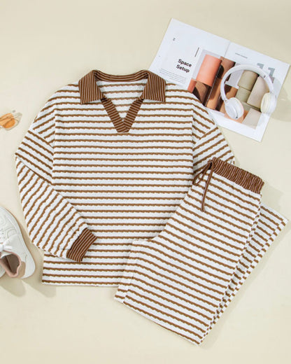 Cute and Cozy - Brown Stripe Set