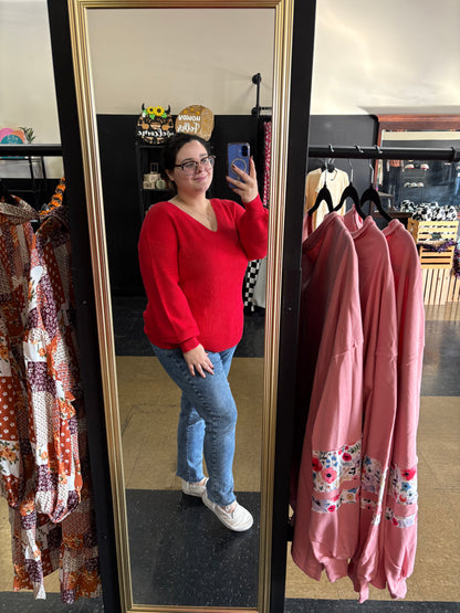 The Perfect Gift - Red Bow Back Sweater