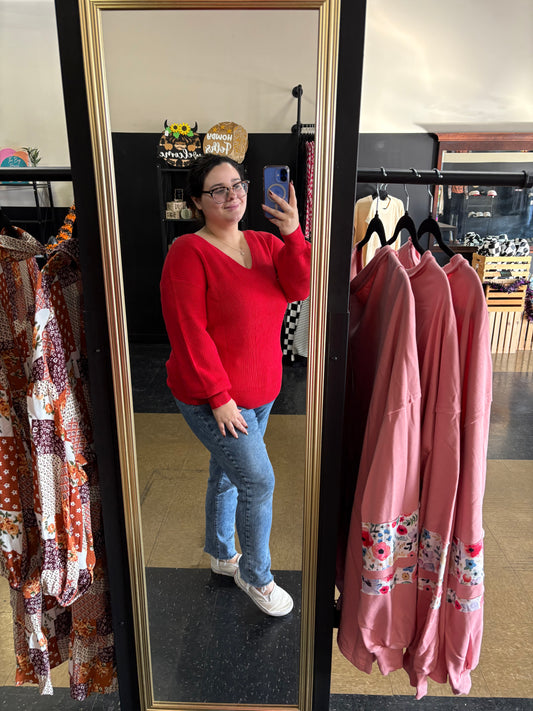 The Perfect Gift - Red Bow Back Sweater