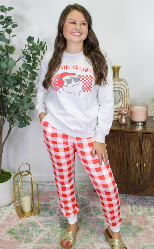 Graphic Santa Pajama Set