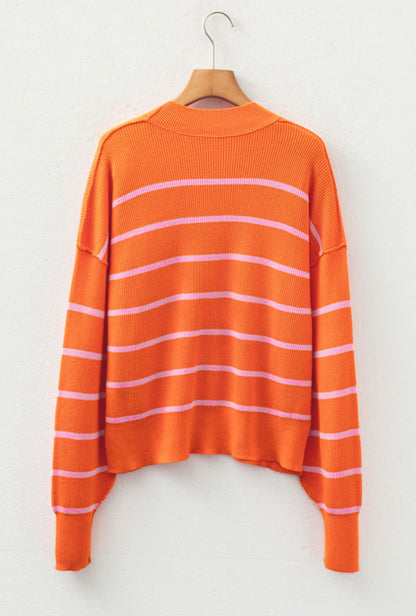 Orange You A Cutie - orange and pink pullover sweater