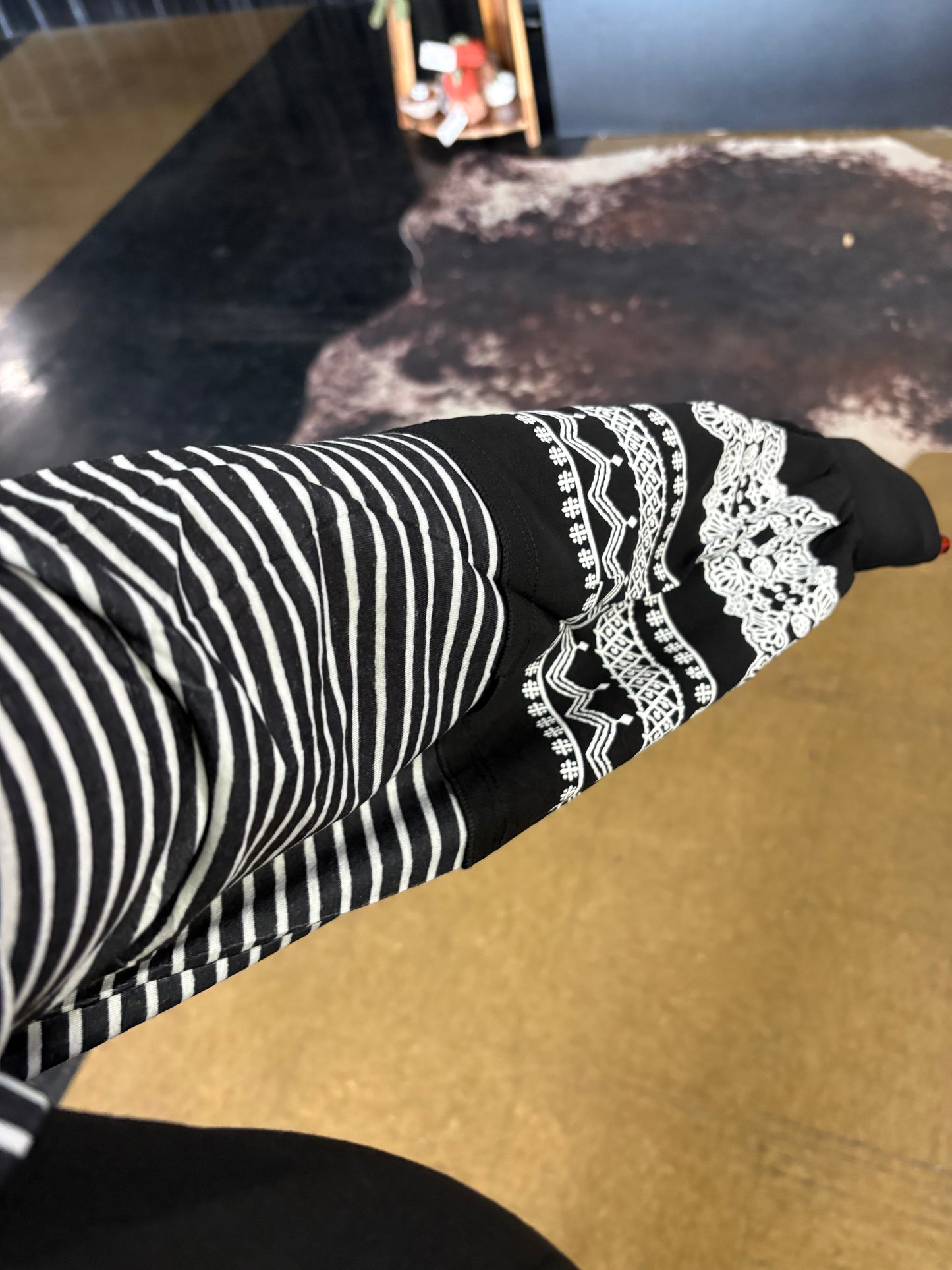 Haute Girl Vibes - Black Mixed Patterns Top