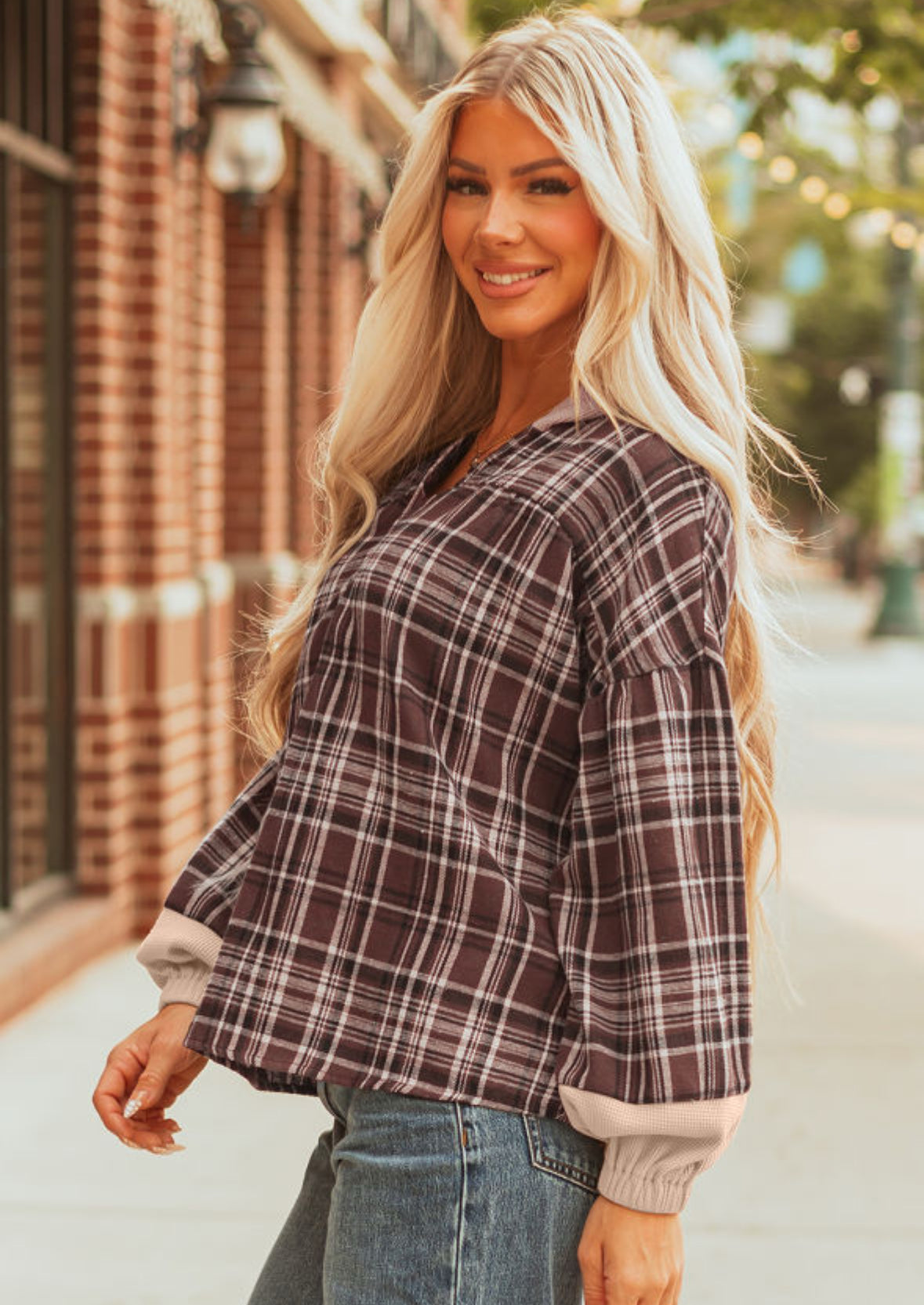 Plaid perfection - hooded flannel blouse