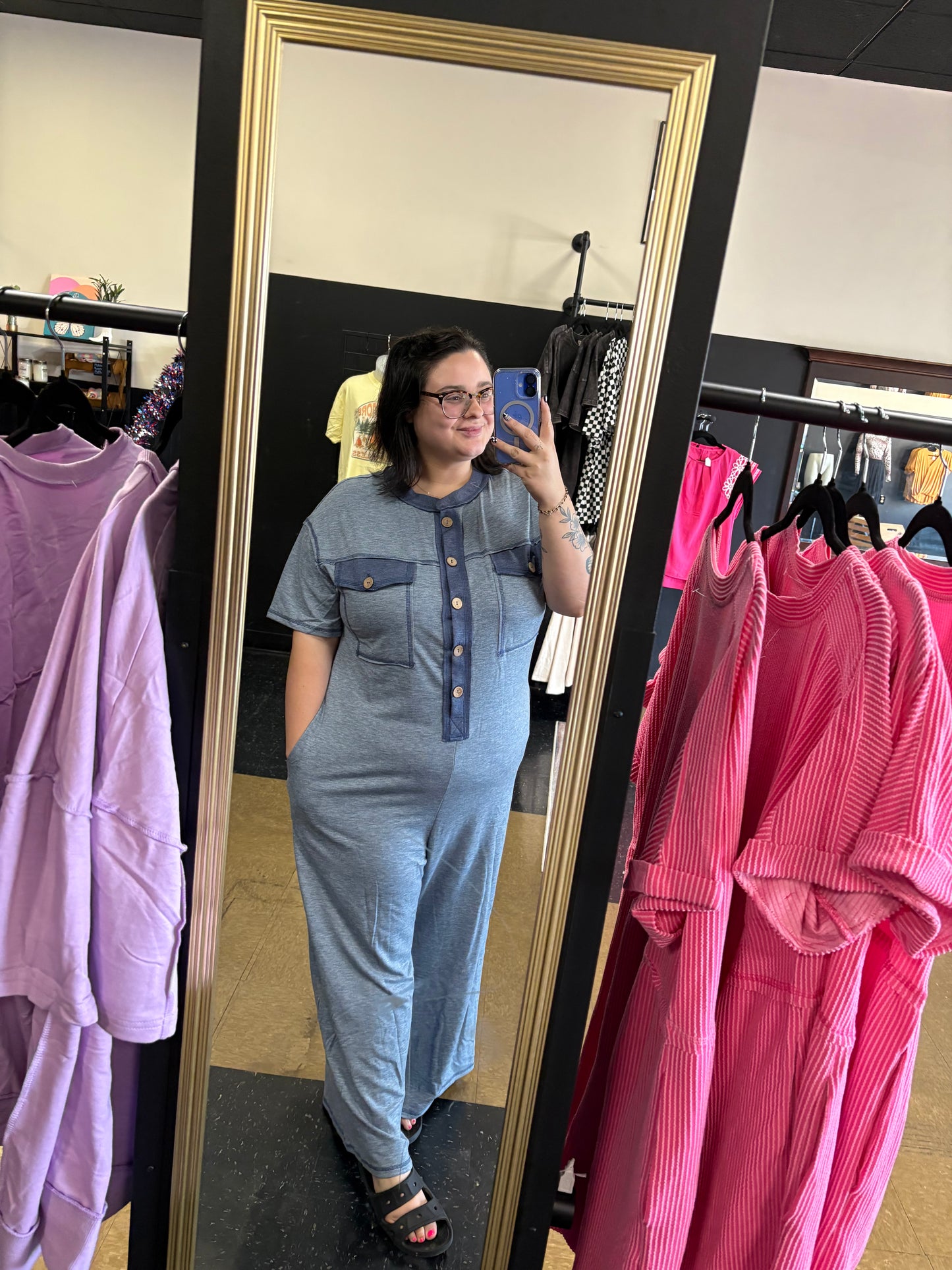 Blue Wide Leg Jumpsuit