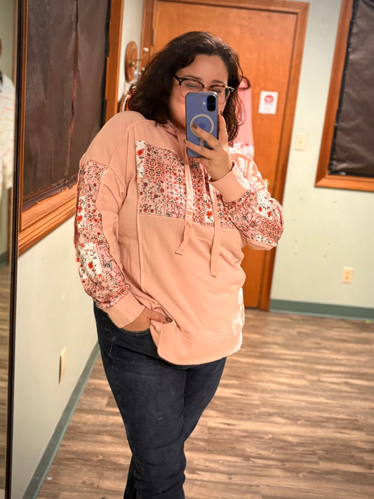 Pretty Patches - pink patchwork hoodie