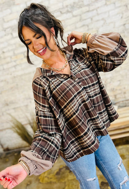 Plaid perfection - hooded flannel blouse