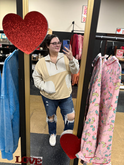 Striped Smoke Show - Quarter Zip Pullover