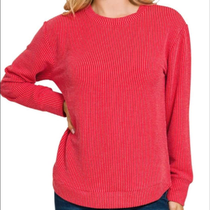 Ruby Red - Corded long sleeve