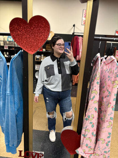 Split Up The Fun - black/grey top