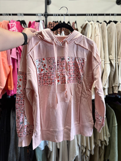 Pretty Patches - pink patchwork hoodie