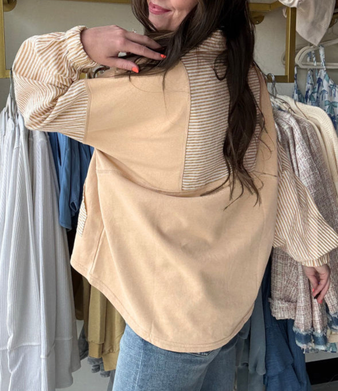 Striped Smoke Show - Quarter Zip Pullover (Copy)