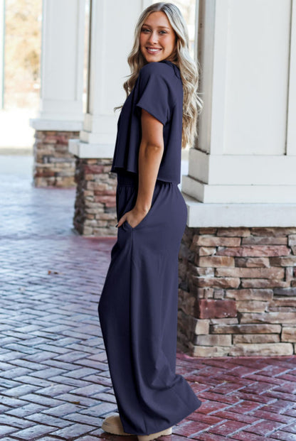Tee + Pants Set - Navy Blue
