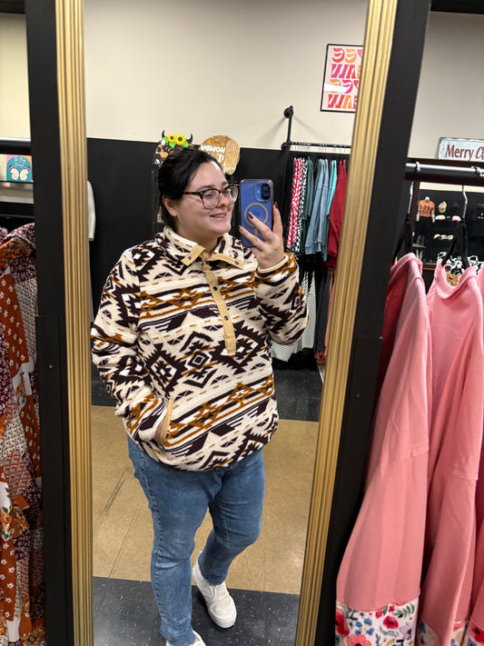 Winter Western Sherpa Pullover