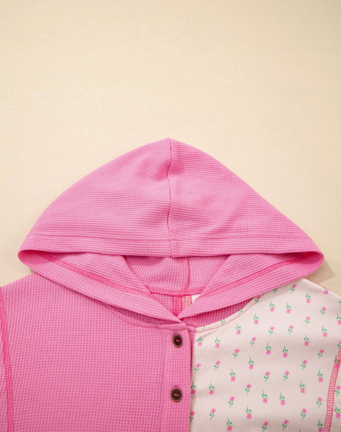 Fields of Florals - pink floral hooded top