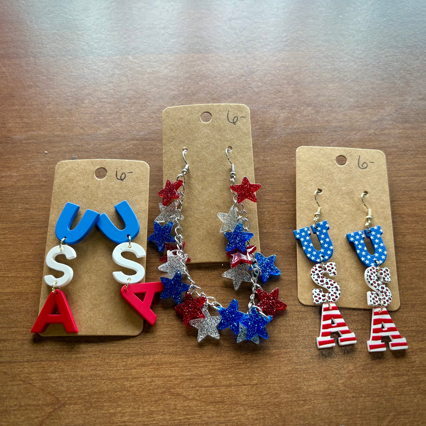 Fourth Of July Dangly Earrings