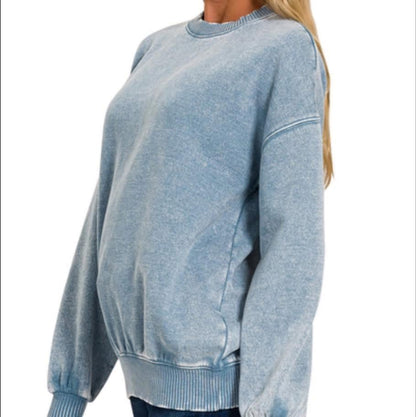Sea You Soon - blue mineral Wash pullover