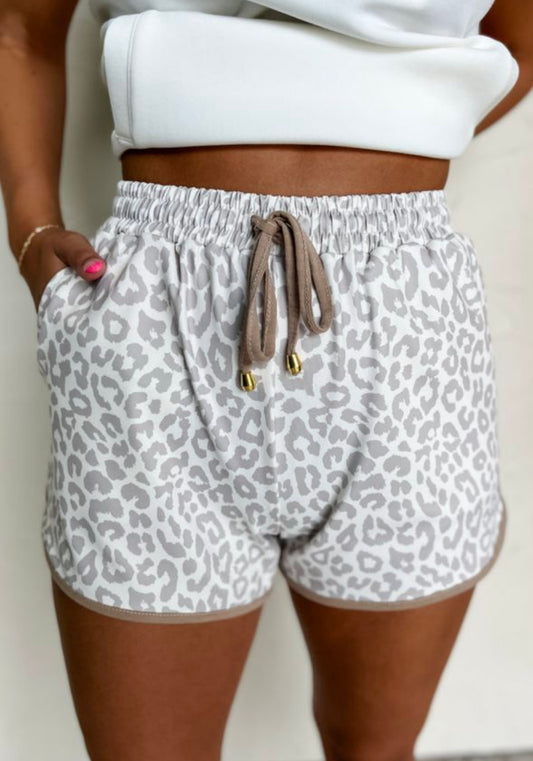 Neutral Leopard Shorts