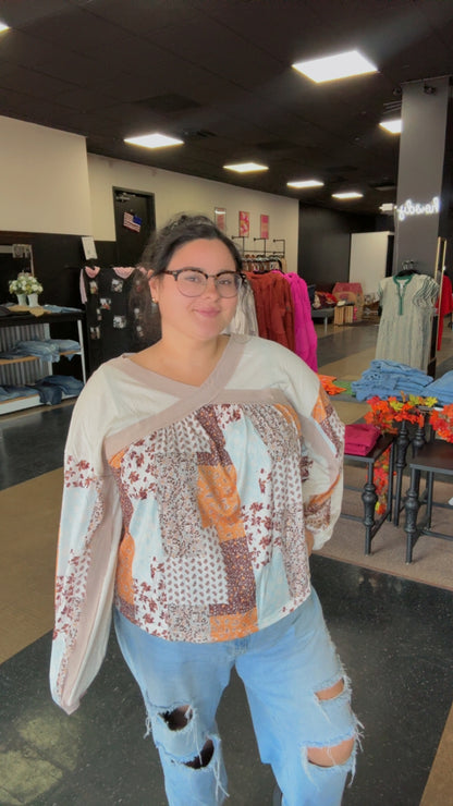 Pretty Patchwork - patchwork inspired long sleeve top