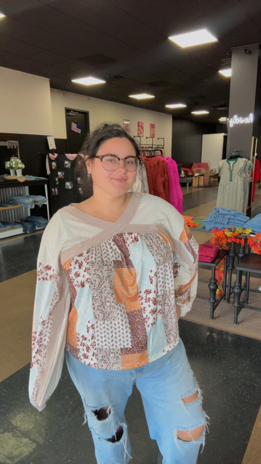 Pretty Patchwork - patchwork inspired long sleeve top