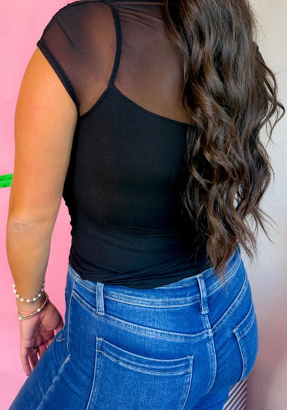 Hot Mesh - black mesh tee