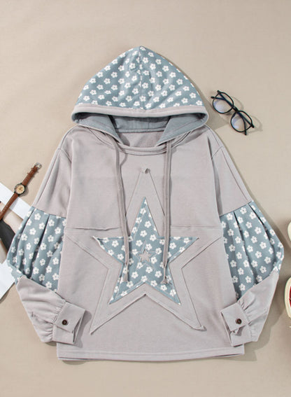 Blue Star Patches - patchwork pullover