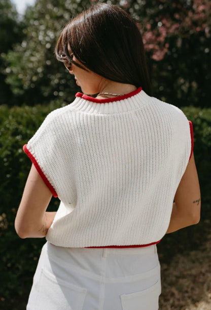 Americana Cutie - slouchy sleeveless sweater