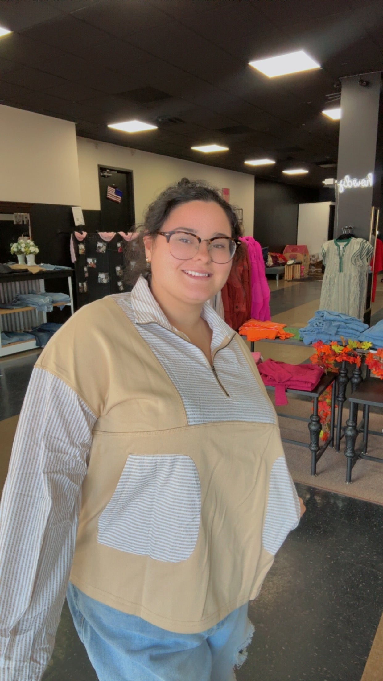 Striped Smoke Show - Quarter Zip Pullover (Copy)