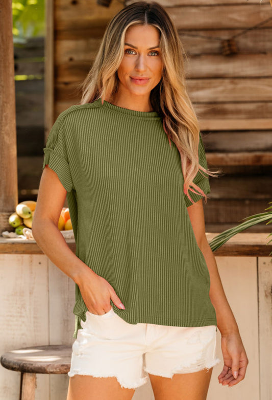 Olive Corded Tee