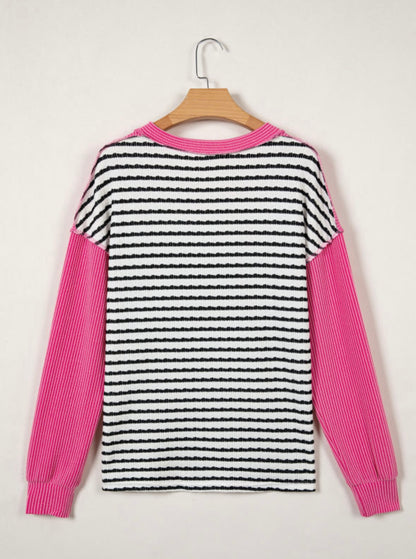 Walk The Line - Stripe Colorblock Top