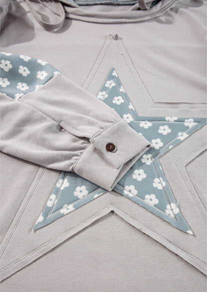Blue Star Patches - patchwork pullover