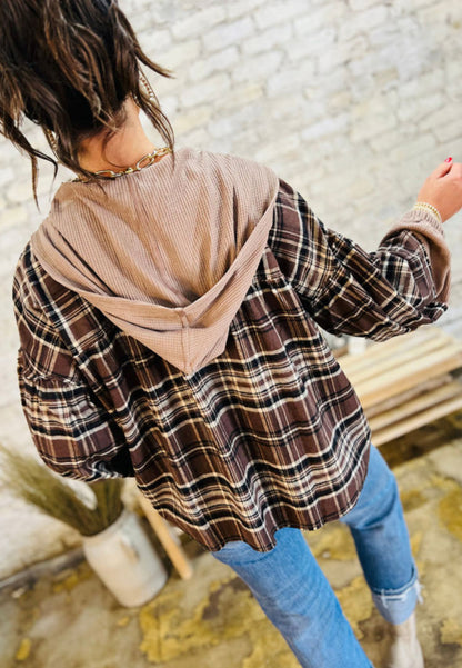 Plaid perfection - hooded flannel blouse