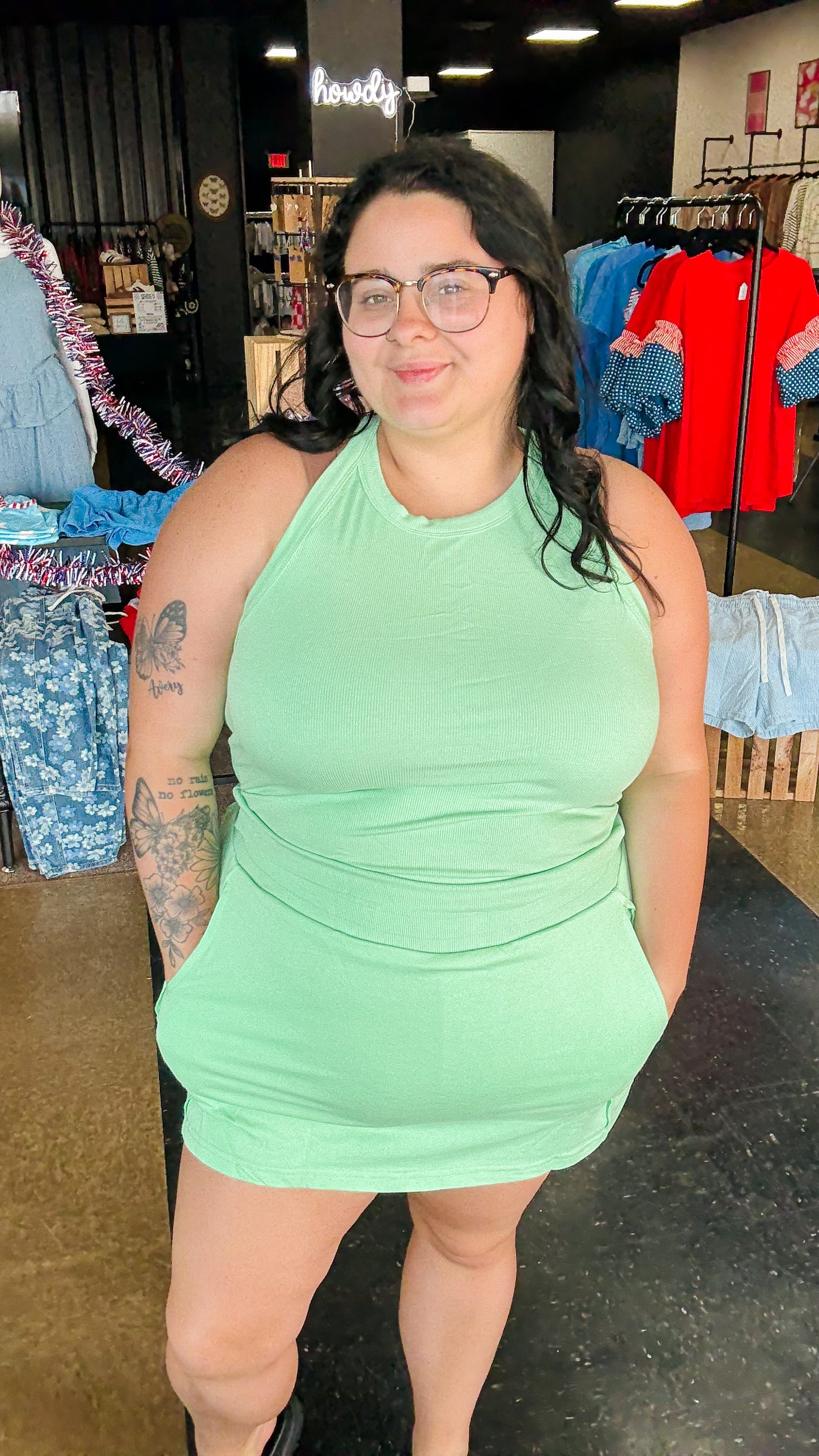 Tropic Like It’s Hot - Green Skort Set