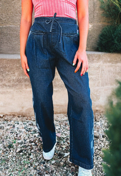 A Pop Of Chaos - blue checkered denim