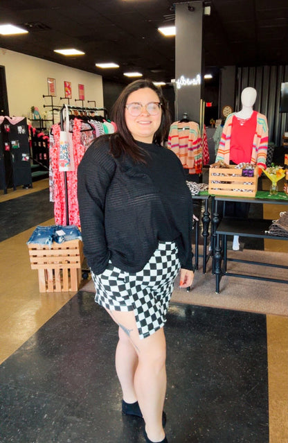 Boomtown Baddie - Checkered Skort