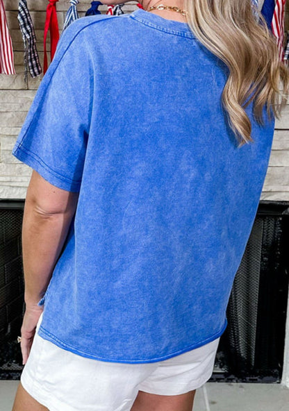 Stars and Stripes Forever - patchwork mineral wash tee