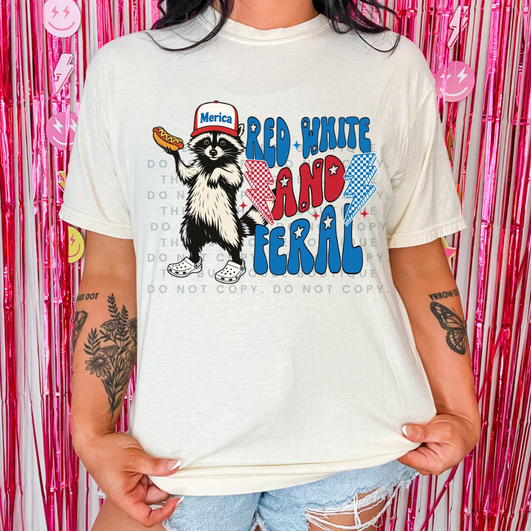 Red White + Feral Racoon