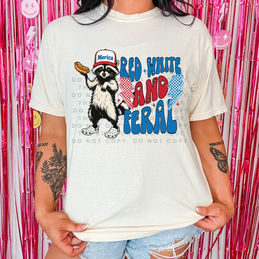 Red White + Feral Racoon