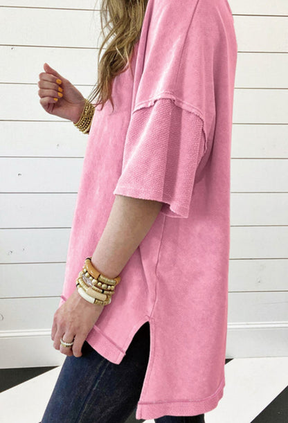 Slouchy Boyfriend Tee - Pink